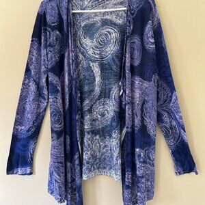 Chico's blue and purple cardigan